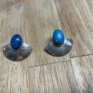 Vintage Silver/Jade Earrings